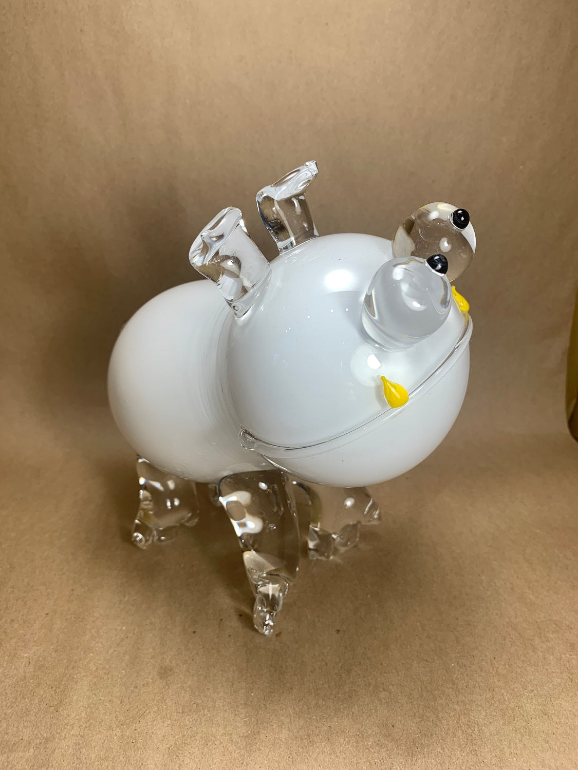 Blown Glass Dog 8"H
