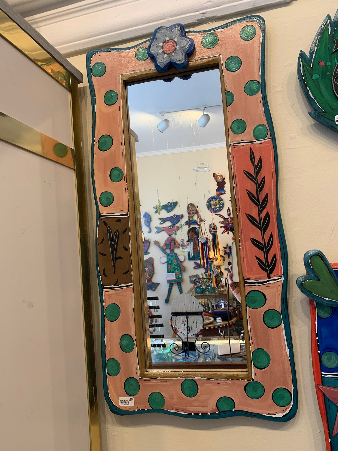 Handpainted Skinny Tall Mirror