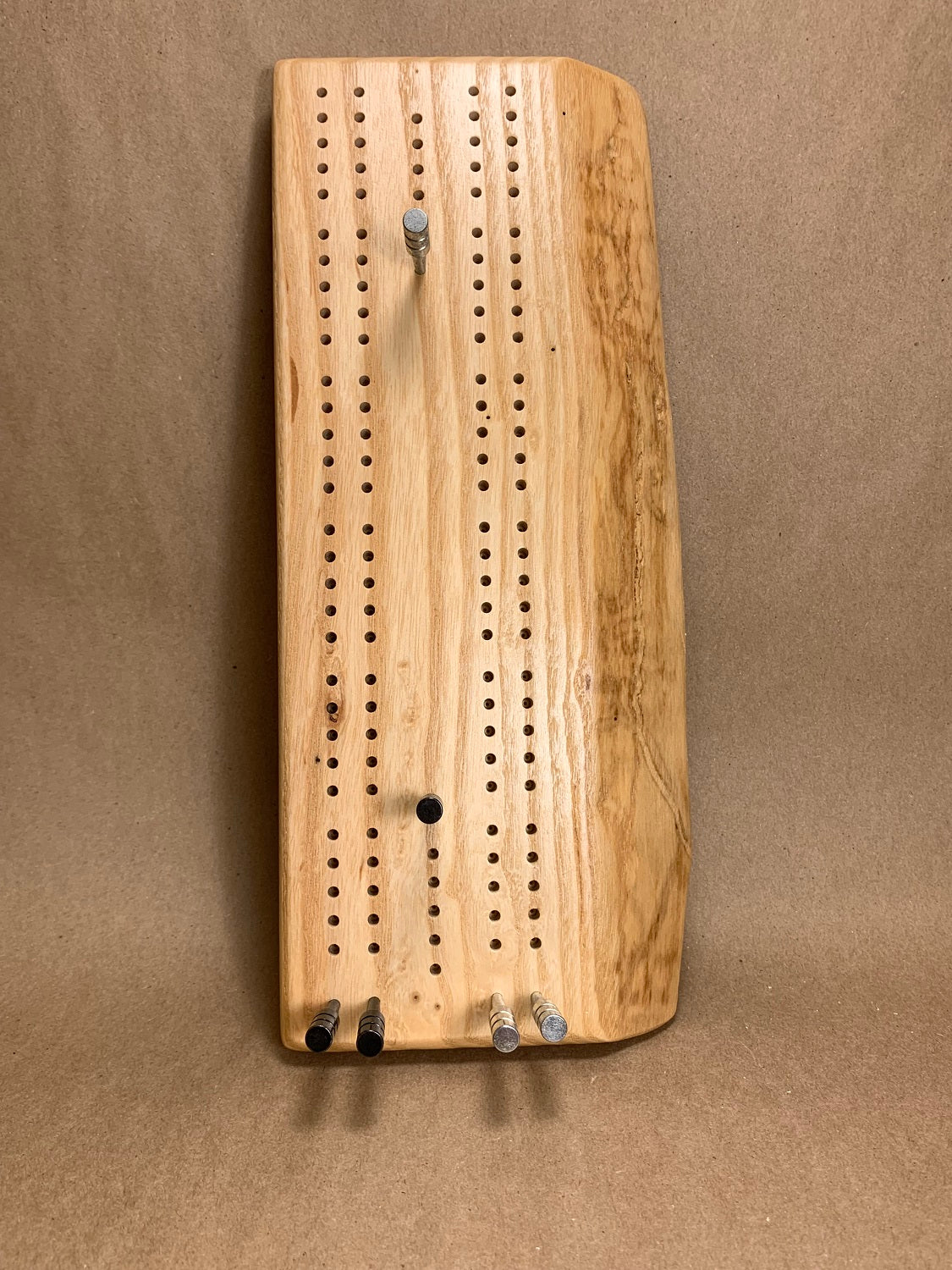 Live Edge Maple Cribbage Board