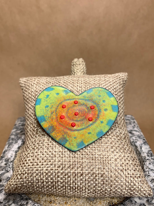 JS2 Copper Enameled Heart Pins