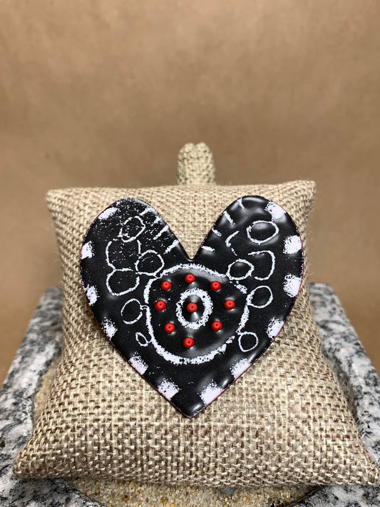 JS1 Copper Enameled Heart Pins