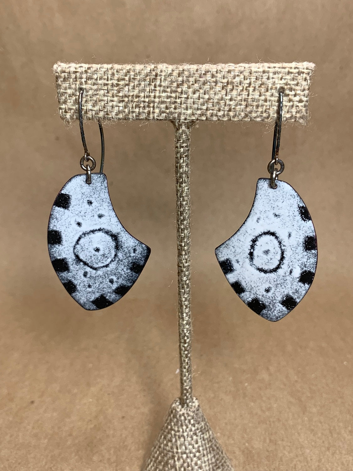 Enamel on Copper Wire Drop Earrings