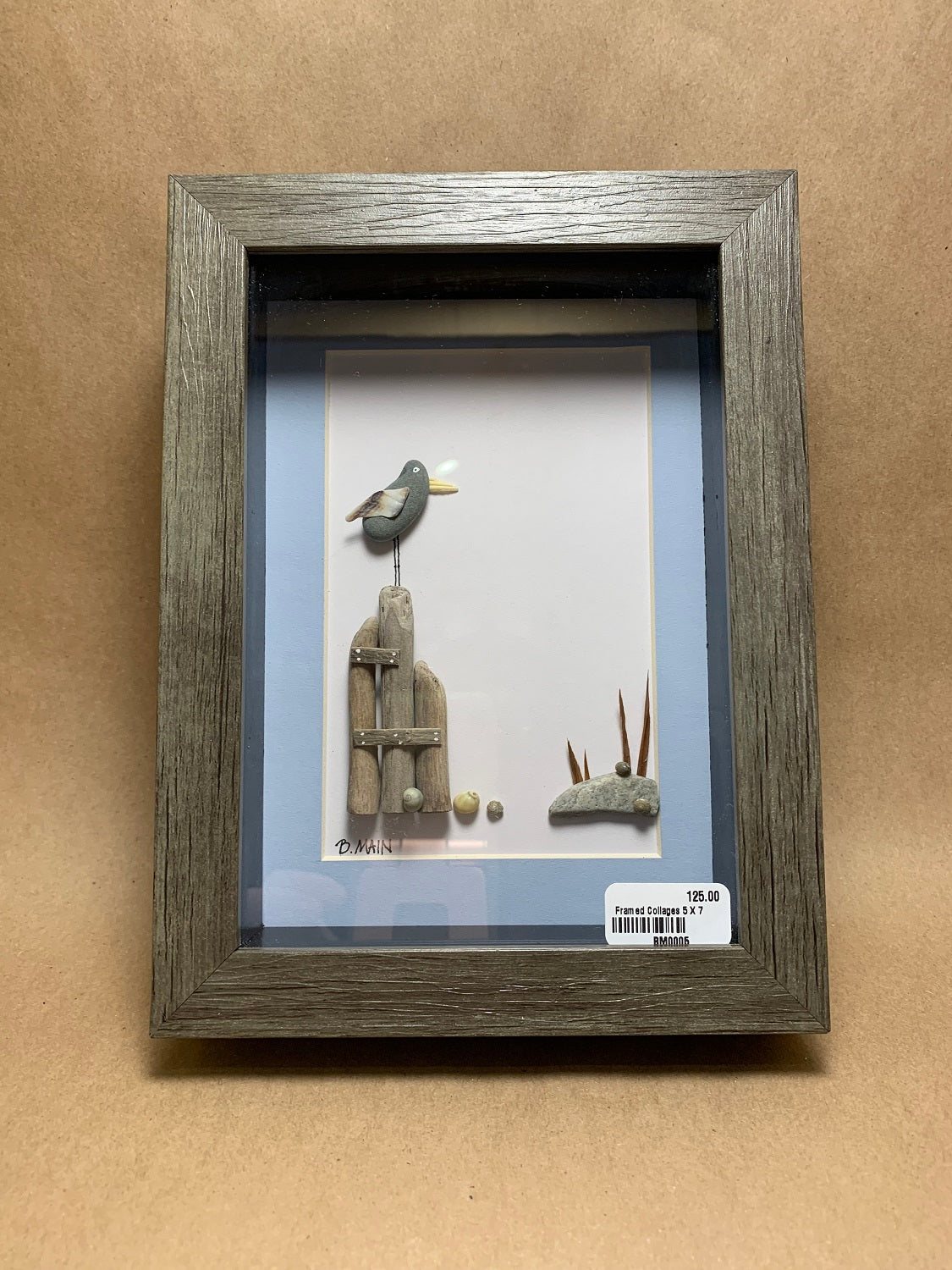 Framed Collage of Beach Finds 5x7 Style #2