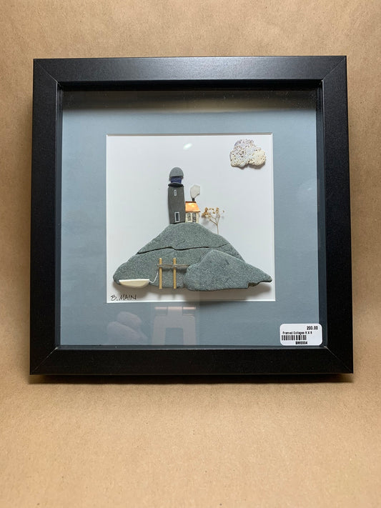 Framed Collage of Beach Finds 8x8