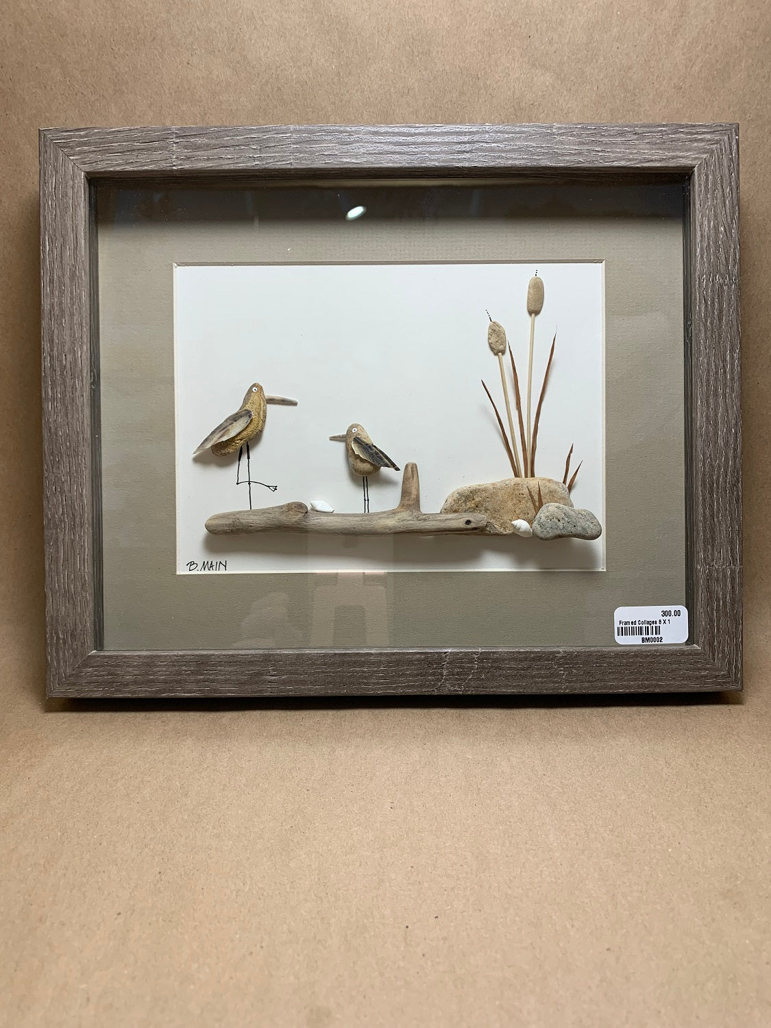 Framed Collage of Beach Finds 8x10