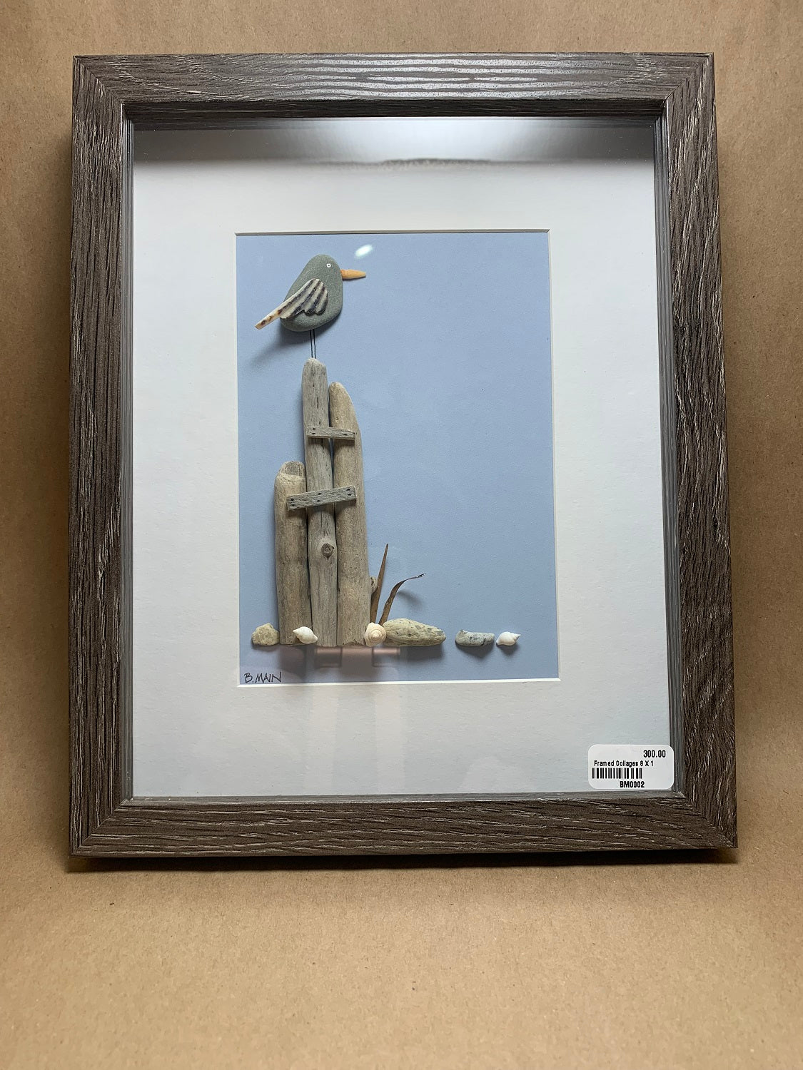 Framed Collage of Beach Finds 8x10