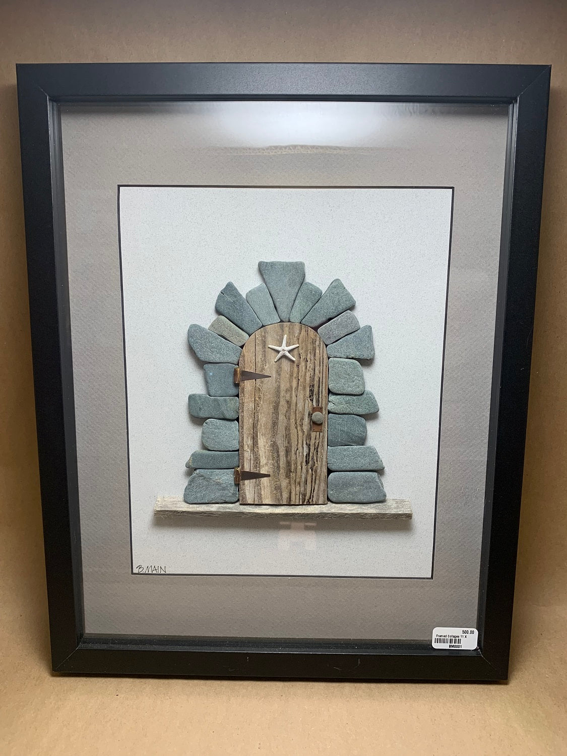 Framed Collage of Beach Finds 11x14