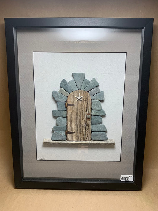 Framed Collage of Beach Finds 11x14