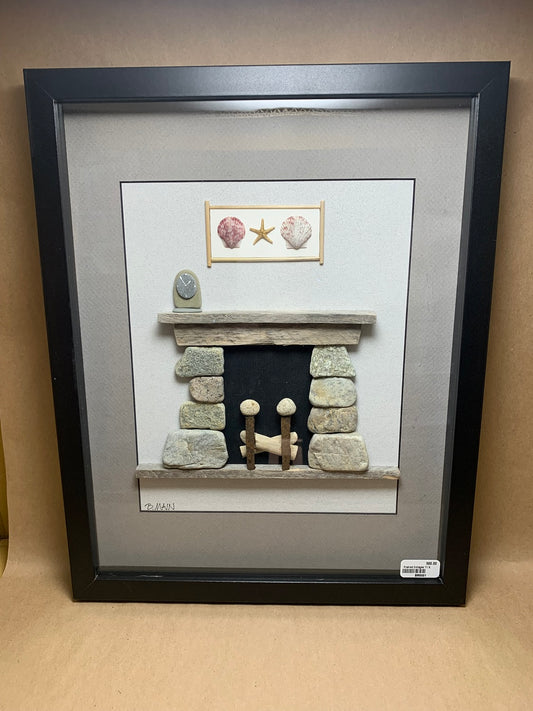 Framed Collage of Beach Finds 11x14