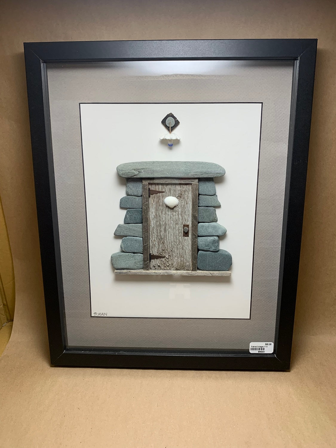 Framed Collage of Beach Finds 11x14