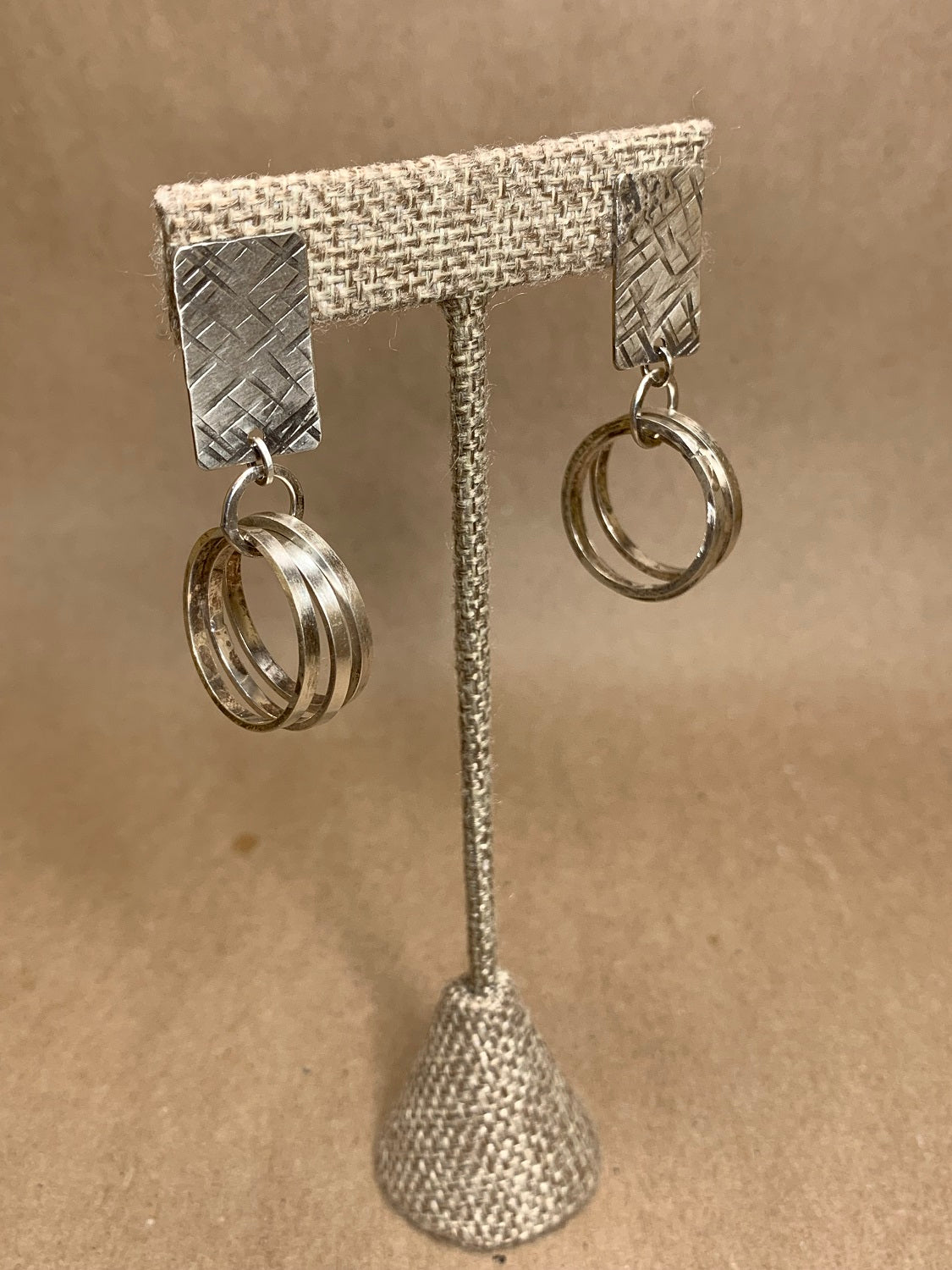 Silver Hoops on a Post Earrings