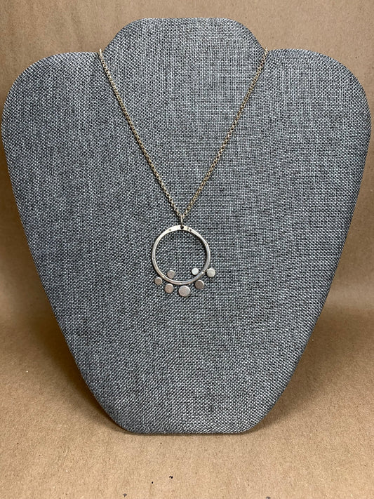 Sterling Silver Hoop w/ Dots Necklace