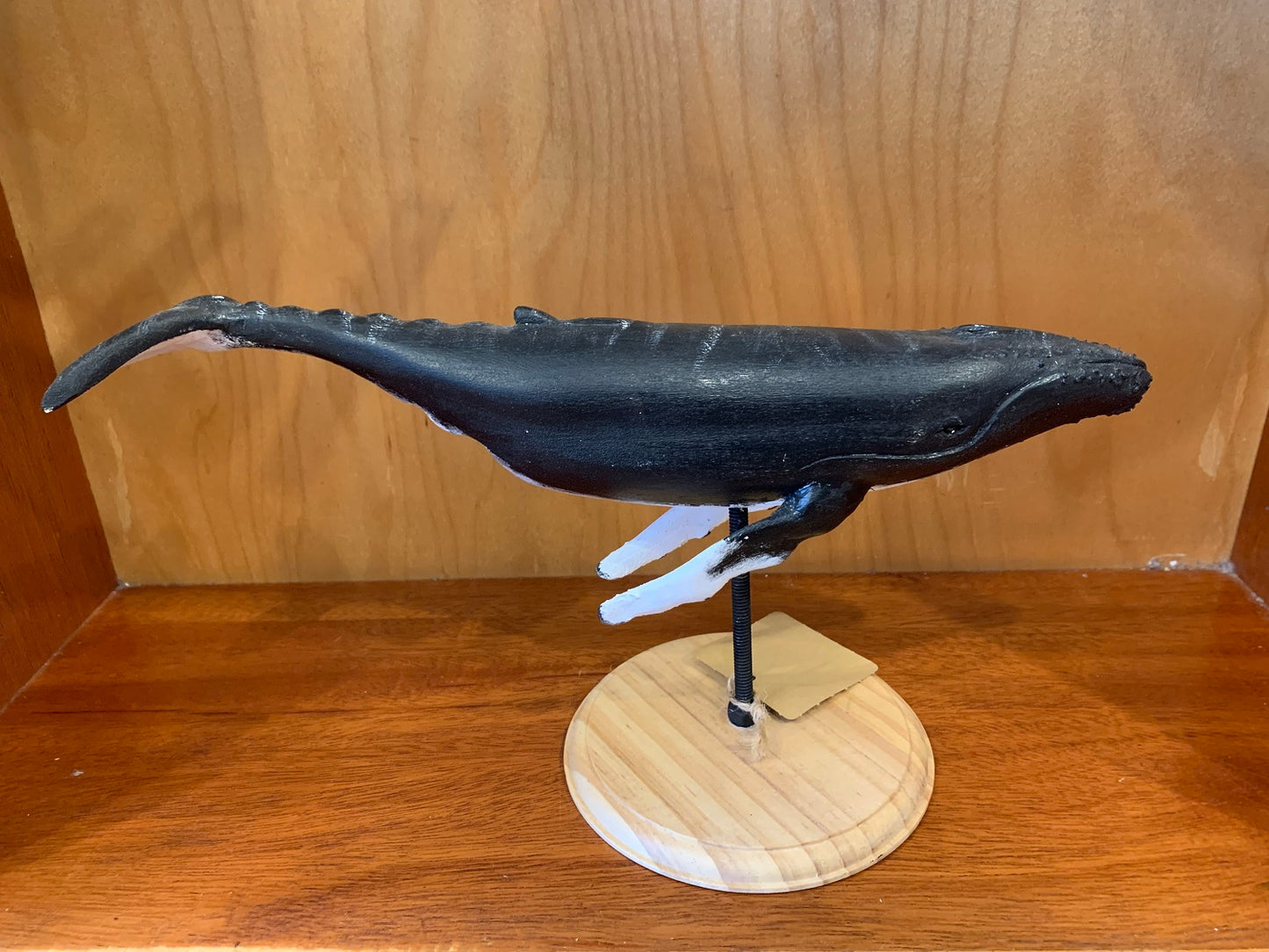 Hand Carved Female Humpback Whale on Stand