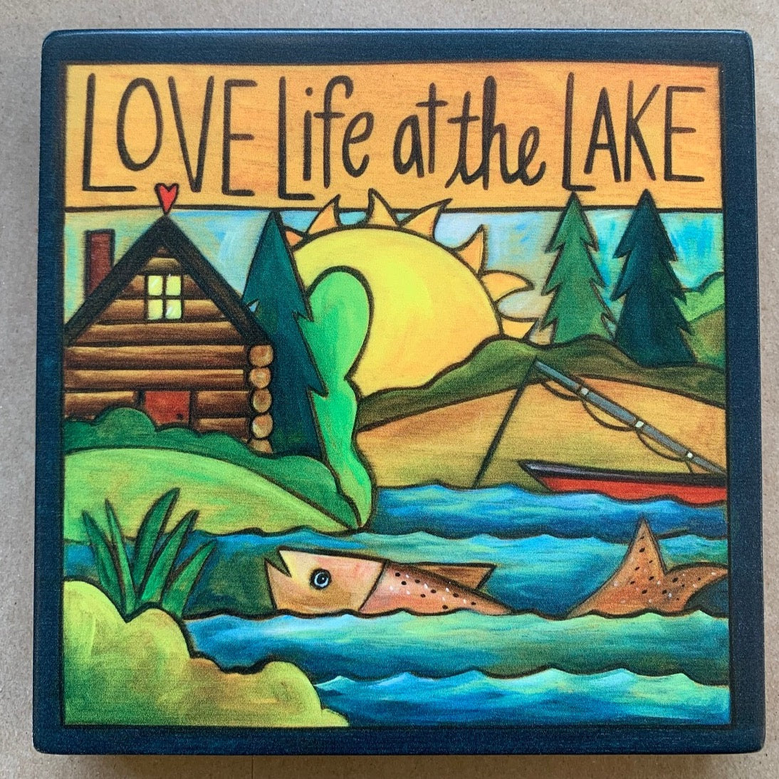 6X6 "Gone Fishin" Plaque