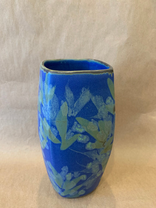 Small Pod Vase w/ Blue Glaze