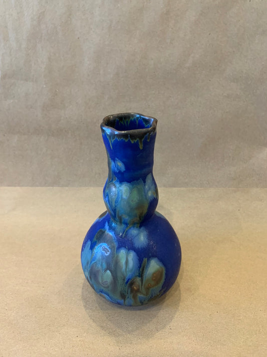 Small Vase 6"H w/ Blue Glaze