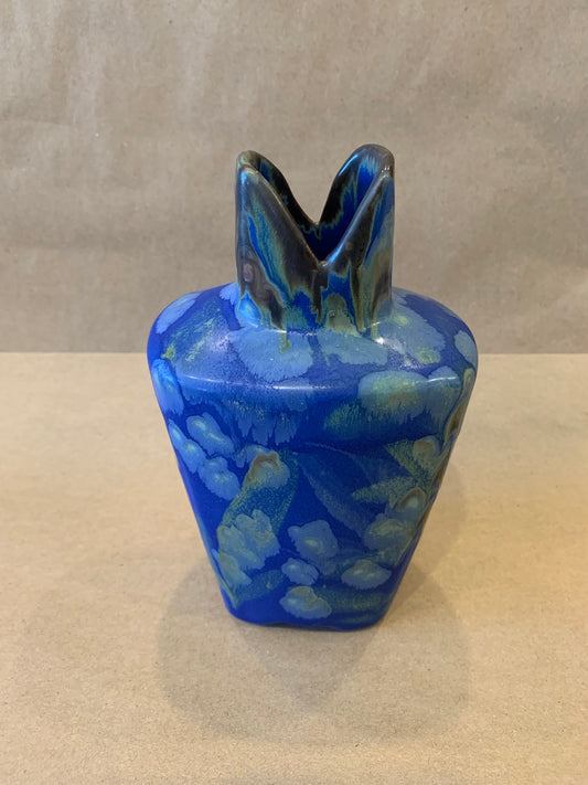 Small Vase 6.5"H w/ Blue Glaze