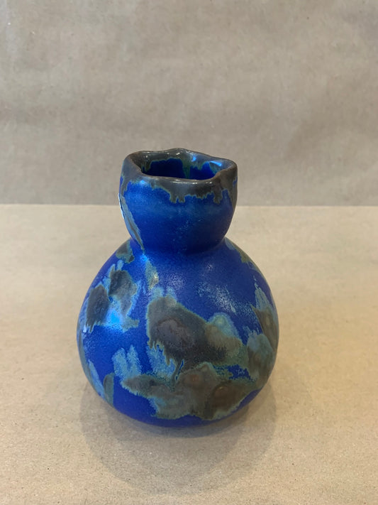 Small Vase 4.5"H w/ Blue Glaze