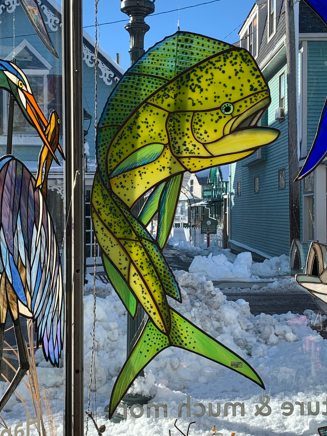 Fused/Stained Glass Mahi Mahi 38"H