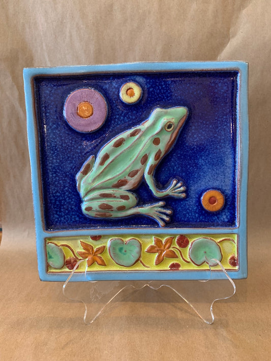 Backyard Frog Tile 8"X 8"