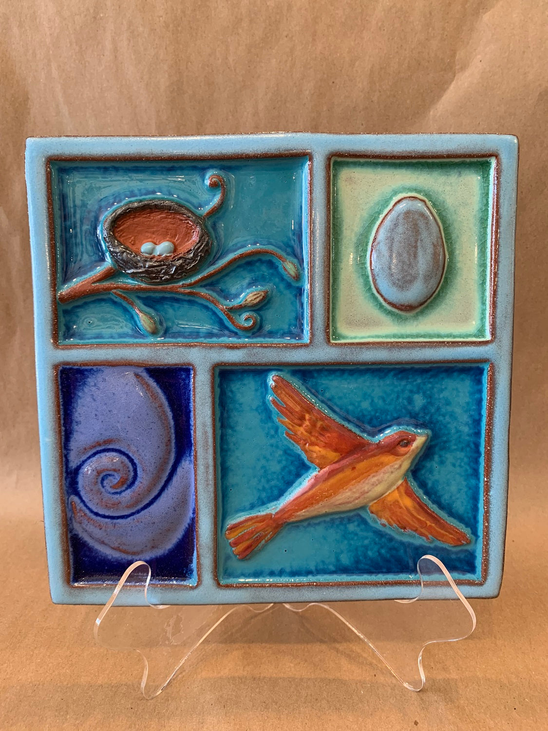 Nests and Birds Wings Wild 8"X 8"