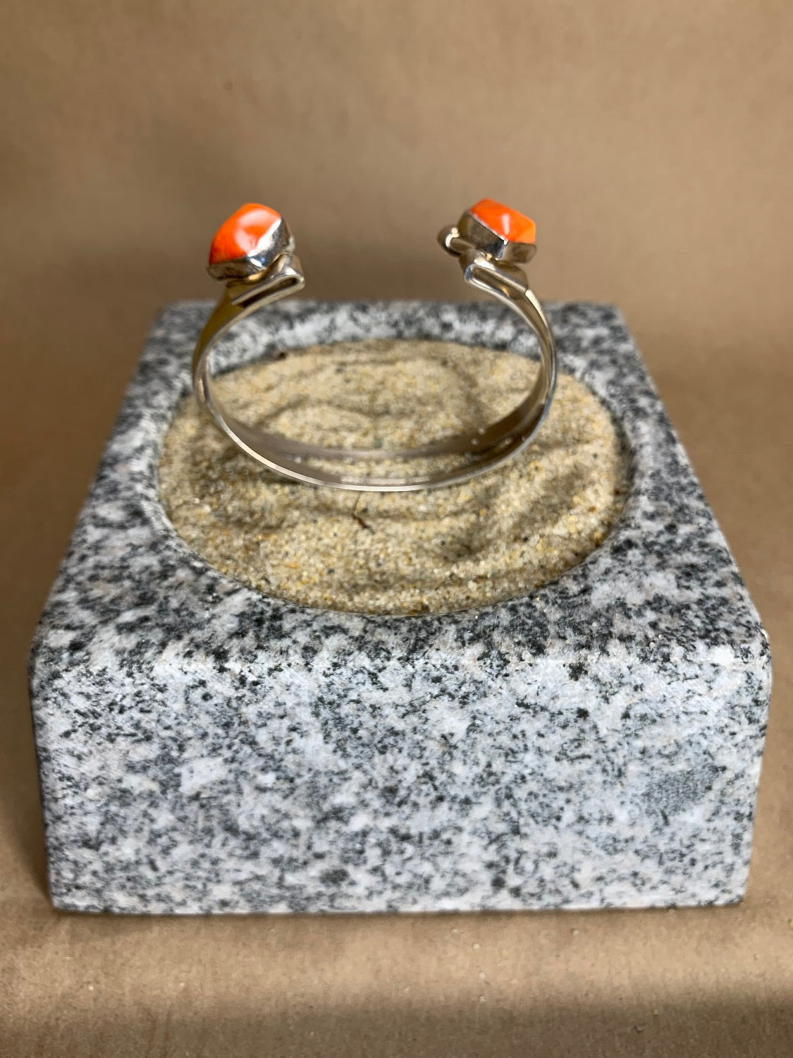 Sterling Silver and Coral Cuff