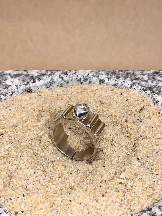 Sterling Silver and Herkimer Diamond Ring SZ 9
