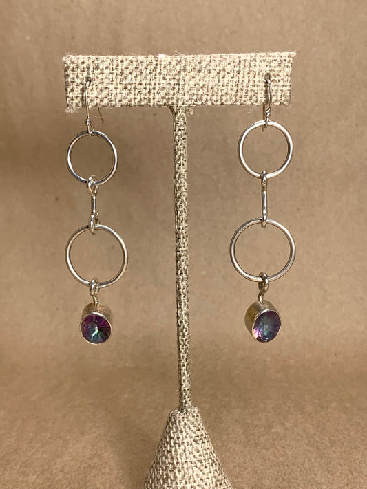 Sterling Silver and Topaz Wire Earrings
