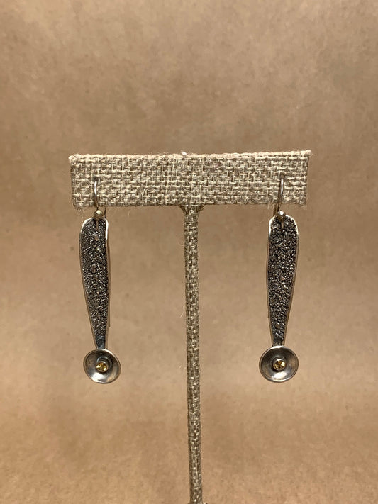 Silver w/ Honey Topaz Wire Drop Earrings