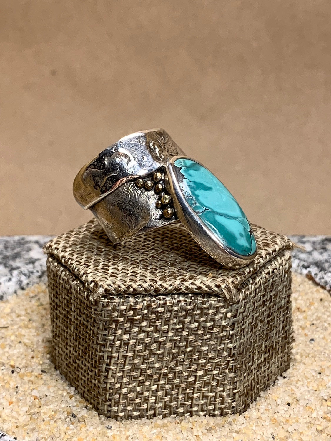 Turquoise and Silver Ring SZ 8-8.5