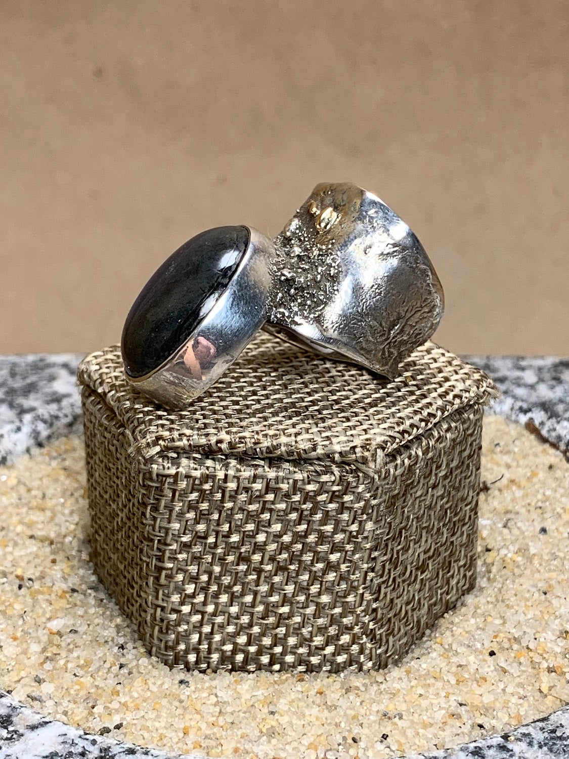 Labradorite Silver Reticulated Ring SZ 7.5