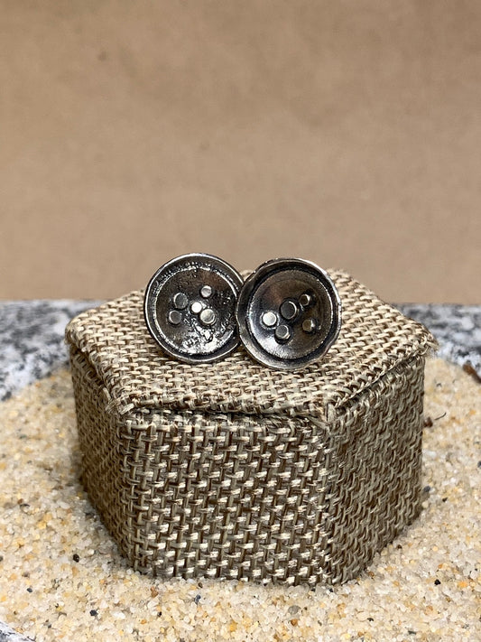 Silver w/ Dots Post Earrings