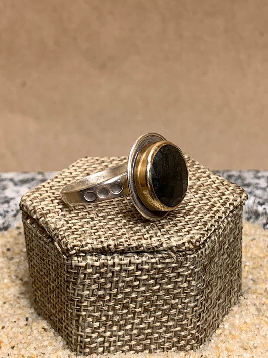 Labrodorite, 14K Gold Filled and Silver Ring Size 7