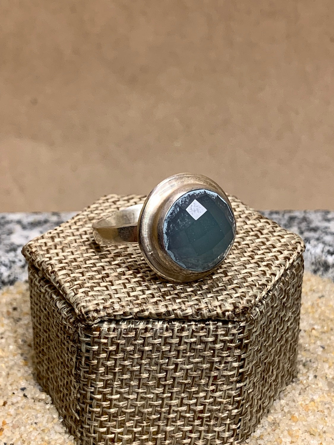Chalcedony and Sterling Silver Ring Size 9