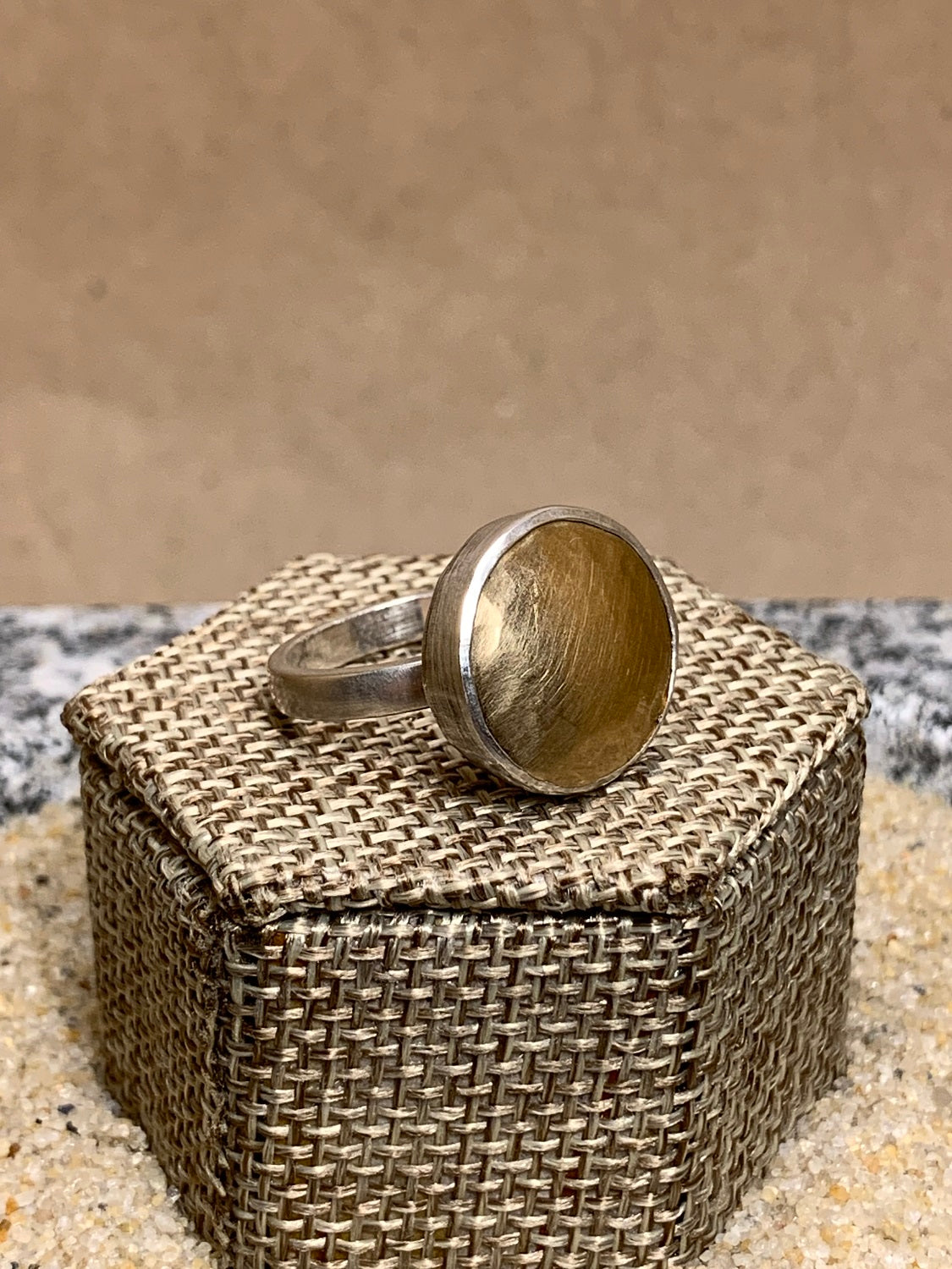 Sterling Silver and Brass Ring SZ 6.5