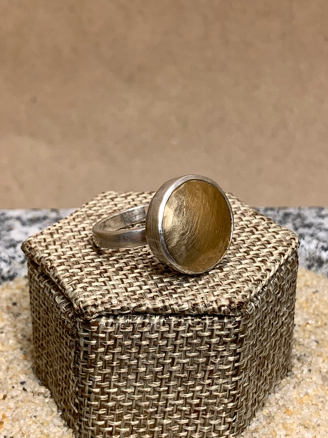 Sterling Silver and Brass Ring SZ 6.5