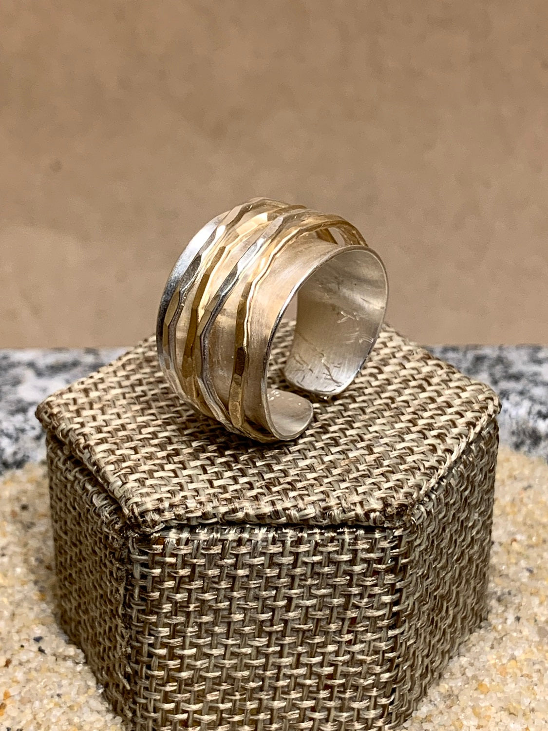 Sterling Silver and 14K Gold Filled Wire Wrap Ring SZ 8