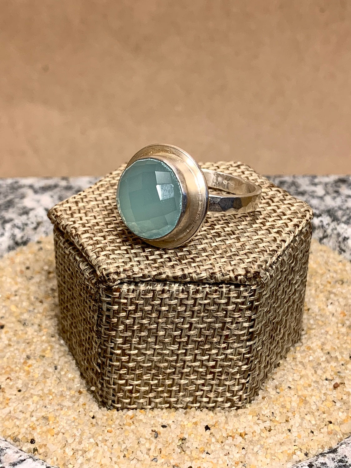 Chalcedony Sterling Silver Ring Size 9