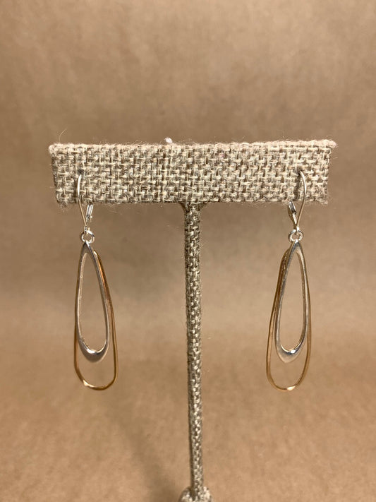 14K Gold Filled and Silver Teardrop Lever Back Earrings