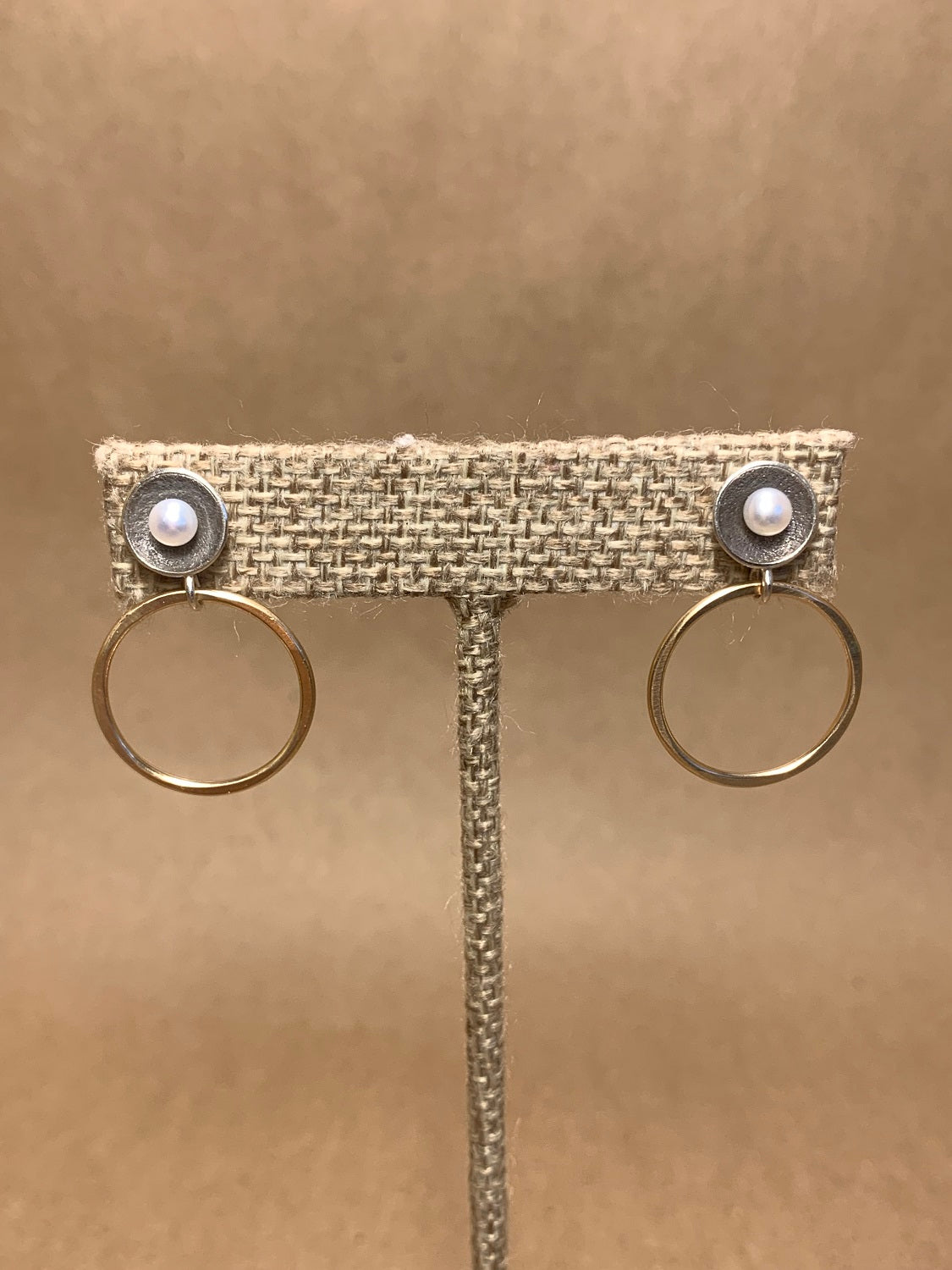 4MM Pearl, Silver and 14K Gold Filled Post Earrings