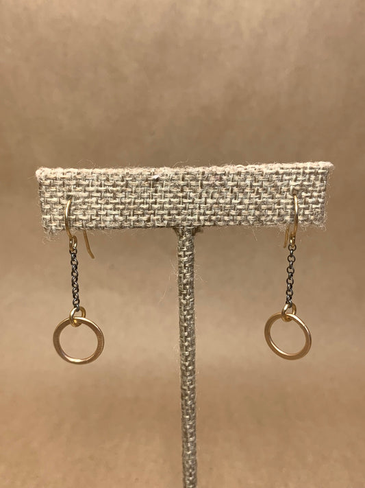 Sterling Silver and 14K Gold Filled Wire Drop Earrings