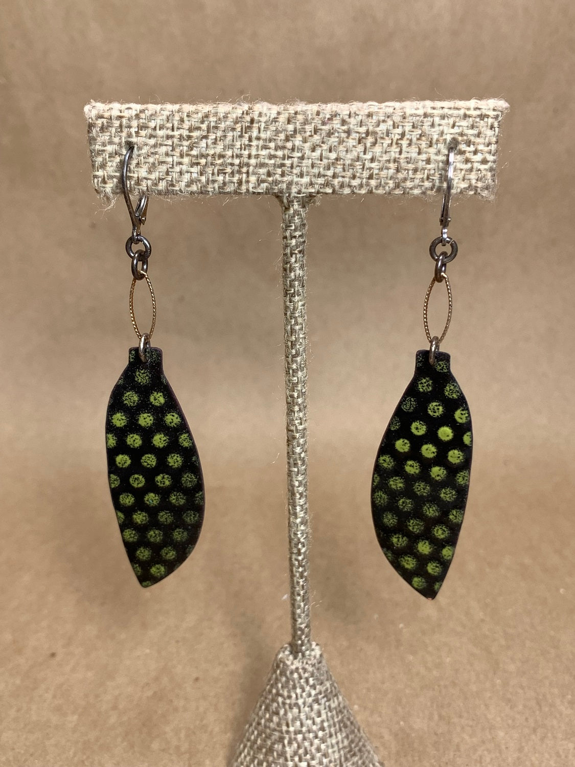 Enamel on Copper Wire Drop Earrings