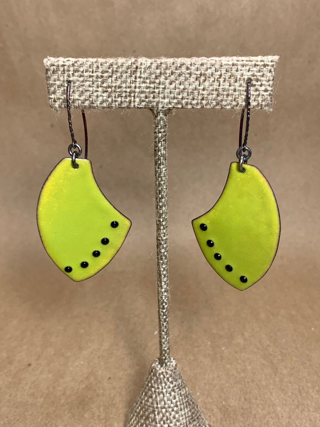 Enamel on Copper Wire Drop Earrings