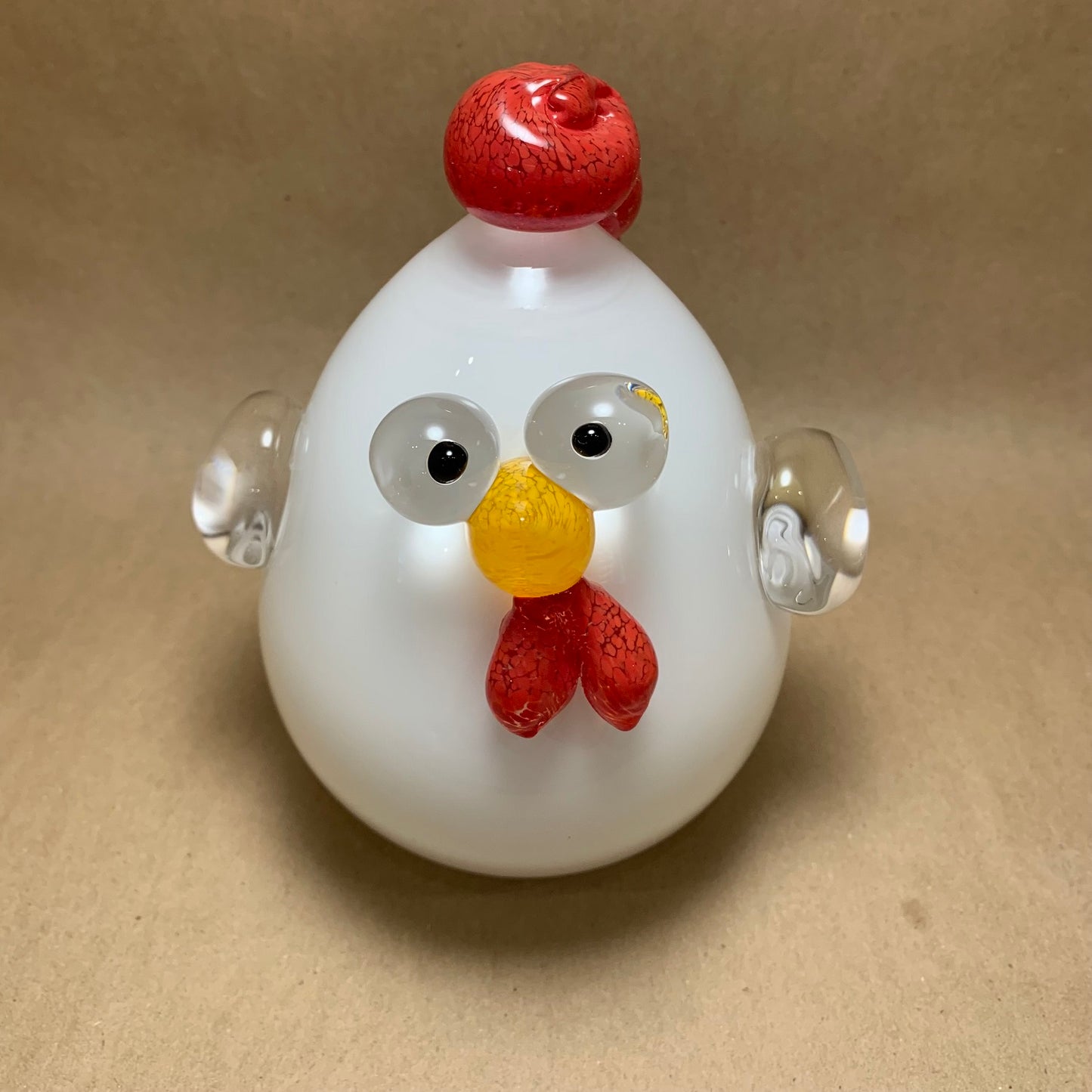 Blown Glass Chicken 7"H