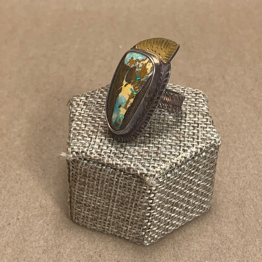 Size 7 Yuka Opal, 18K Gold and Sterling Silver Ring