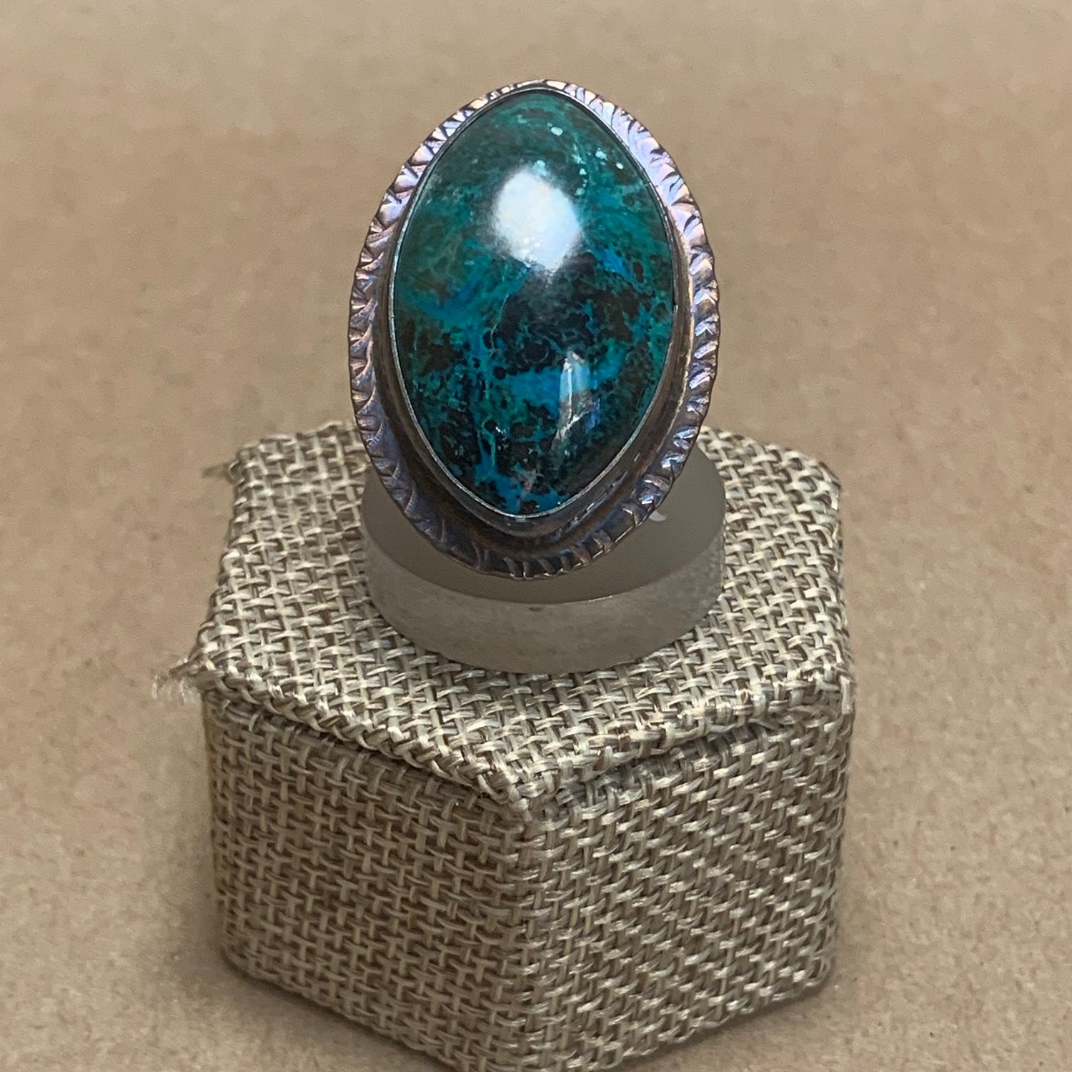 Size 7 Chrysacolla and Sterling Silver Ring