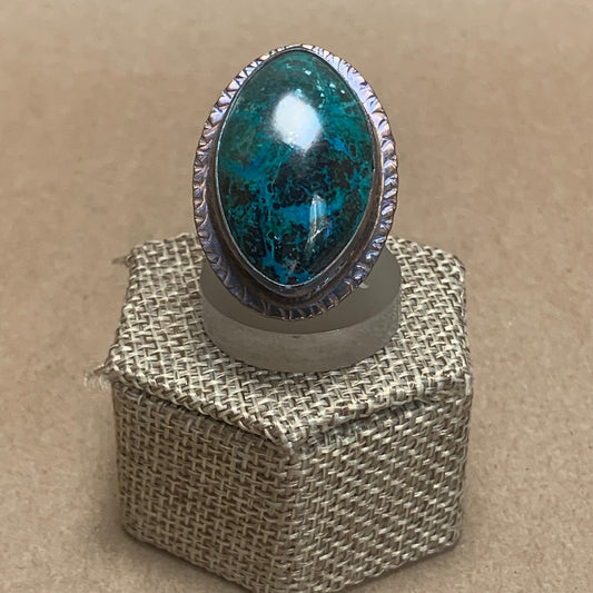 Size 7 Chrysacolla and Sterling Silver Ring