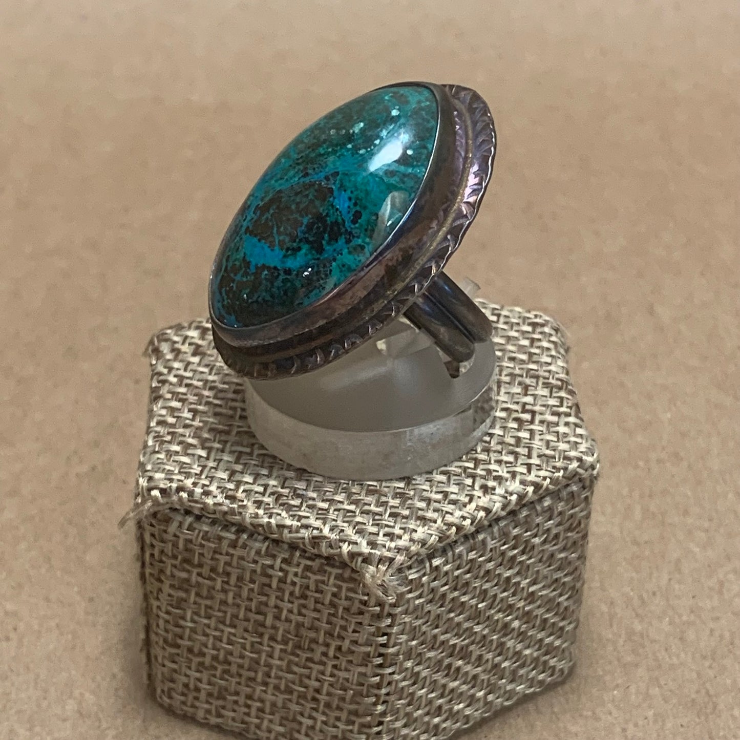 Size 7 Chrysacolla and Sterling Silver Ring