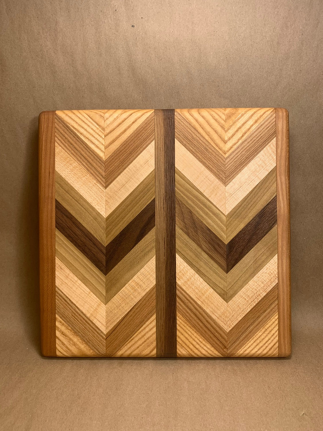 Hardwood Herringbone Pattern Cutting Board