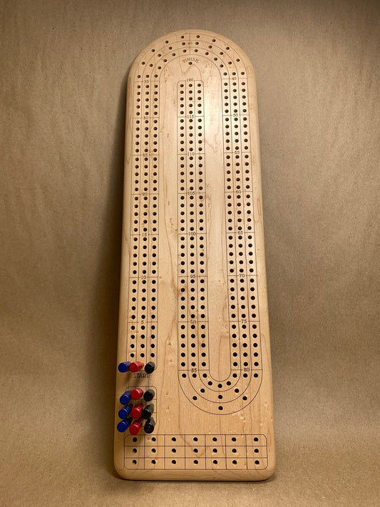 Large Maple Cribbage Board